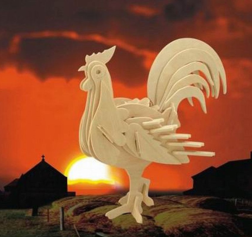 طرح خروس مناسب برای استفاده در دستگاه های cnc چوب و cnc لیزر - laser cut rooster dxf file