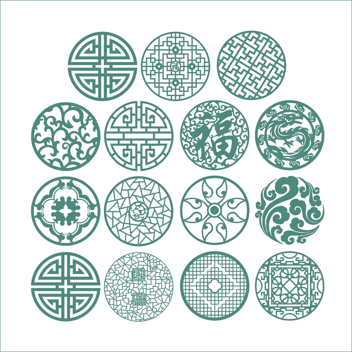 طرح فایل وکتور تزئینات گرد مناسب برای استفاده در دستگاه های cnc چوب و cnc لیزر - round ornaments vectors cdr file
