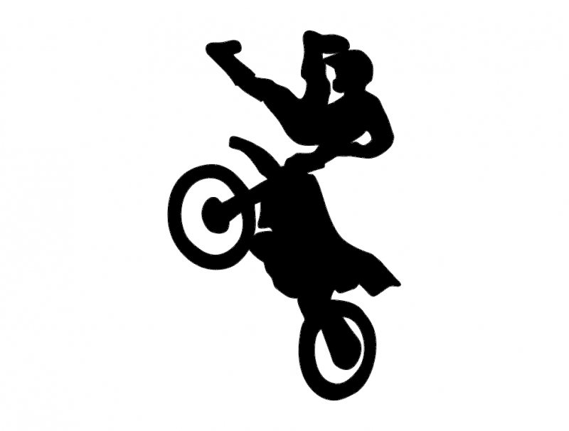 طرح آکروباتیک موتورسواری مناسب برای استفاده در دستگاه های cnc چوب و cnc لیزر - motorbike acrobatic dxf file