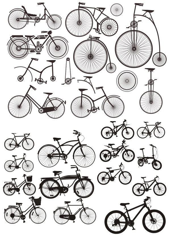 طرح برچسب دوچرخه مناسب برای استفاده در دستگاه های cnc چوب و cnc لیزر - bicycles stickers cdr file