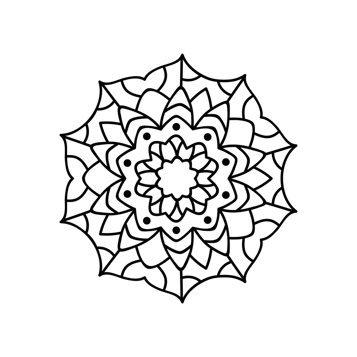 طرح ماندالا (چرخ هستی) دایره ای مناسب برای استفاده در دستگاه های cnc چوب و cnc لیزر - circle mandala dxf file