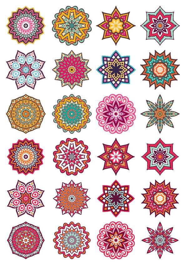 طرح عناصر تزئینی ماندالا (چرخ هستی) مناسب برای استفاده در دستگاه های cnc چوب و cnc لیزر - mandala decorative elements cdr file