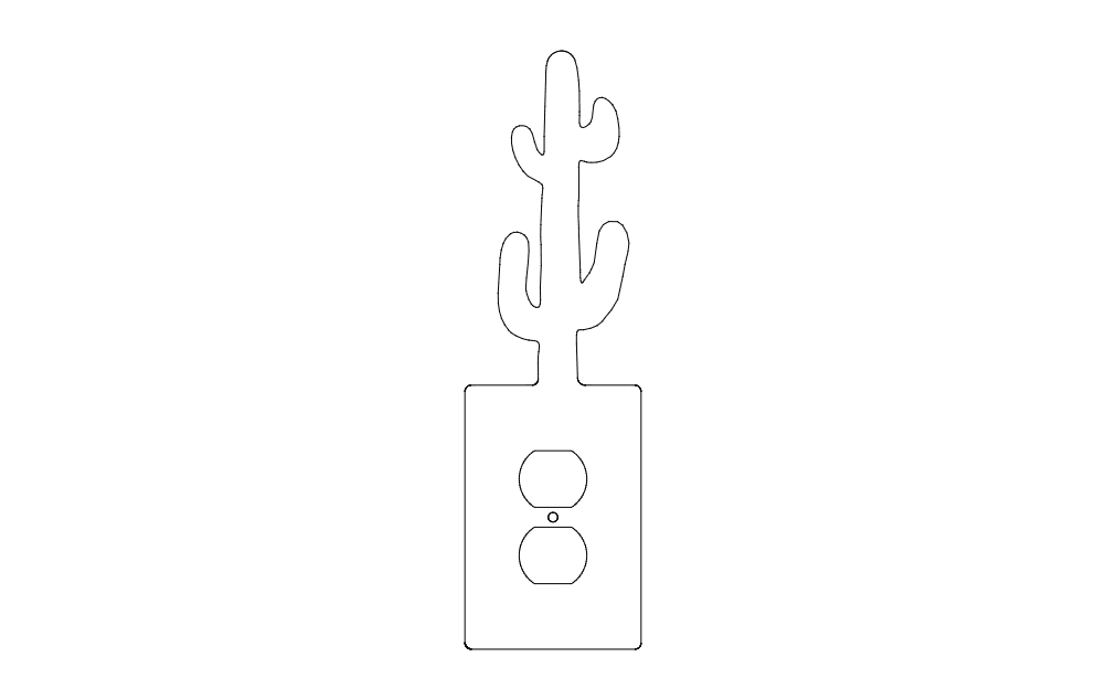 طرح صفحه پوششی کاکتوس مناسب برای استفاده در دستگاه های cnc چوب و cnc لیزر - cactus cover plate dxf file