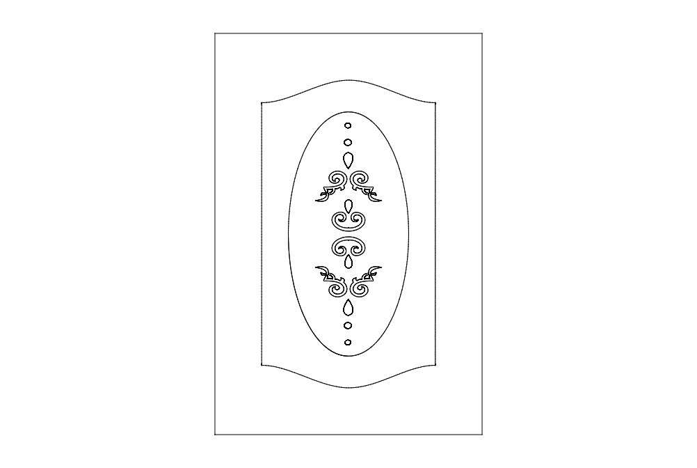 طرح تزیین درب شماره ۳ مناسب برای استفاده در دستگاه های cnc چوب و cnc لیزر - door decoration 3 dxf file
