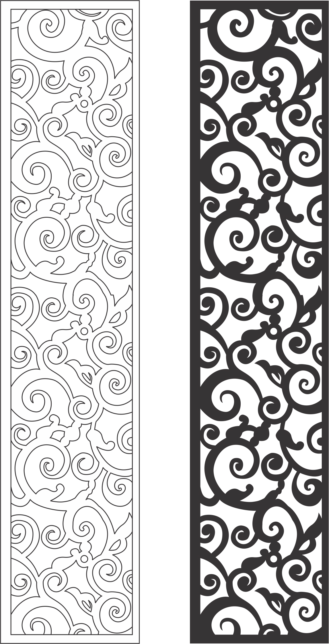 طرح تابلو گلدار مناسب برای استفاده در دستگاه های cnc چوب و cnc لیزر - floral panel cdr file