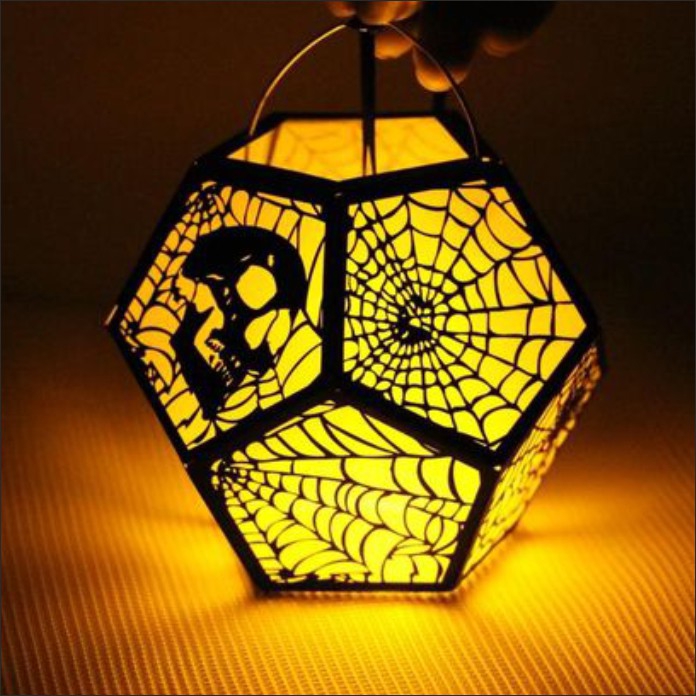 طرح چراغ سه بعدی هالووین مناسب برای استفاده در دستگاه های cnc چوب و cnc لیزر - halloween 3d lamp cdr file