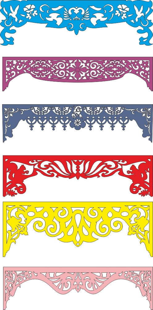 طرح ها و الگوهای قوس مناسب برای استفاده در دستگاه های cnc چوب و cnc لیزر - laser cut arch designs and patterns cdr file