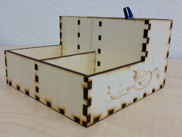 طرح جعبه نظم دهنده لوازم تحریر مناسب برای استفاده در دستگاه های cnc چوب و cnc لیزر - writing utensils organizer box laser cut template svg file