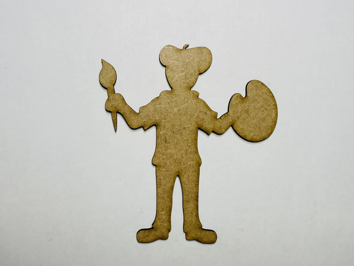 طرح هنرمند مناسب برای استفاده در دستگاه های cnc چوب و cnc لیزر - laser cut artist cutout unfinished wood shape craft cdr file