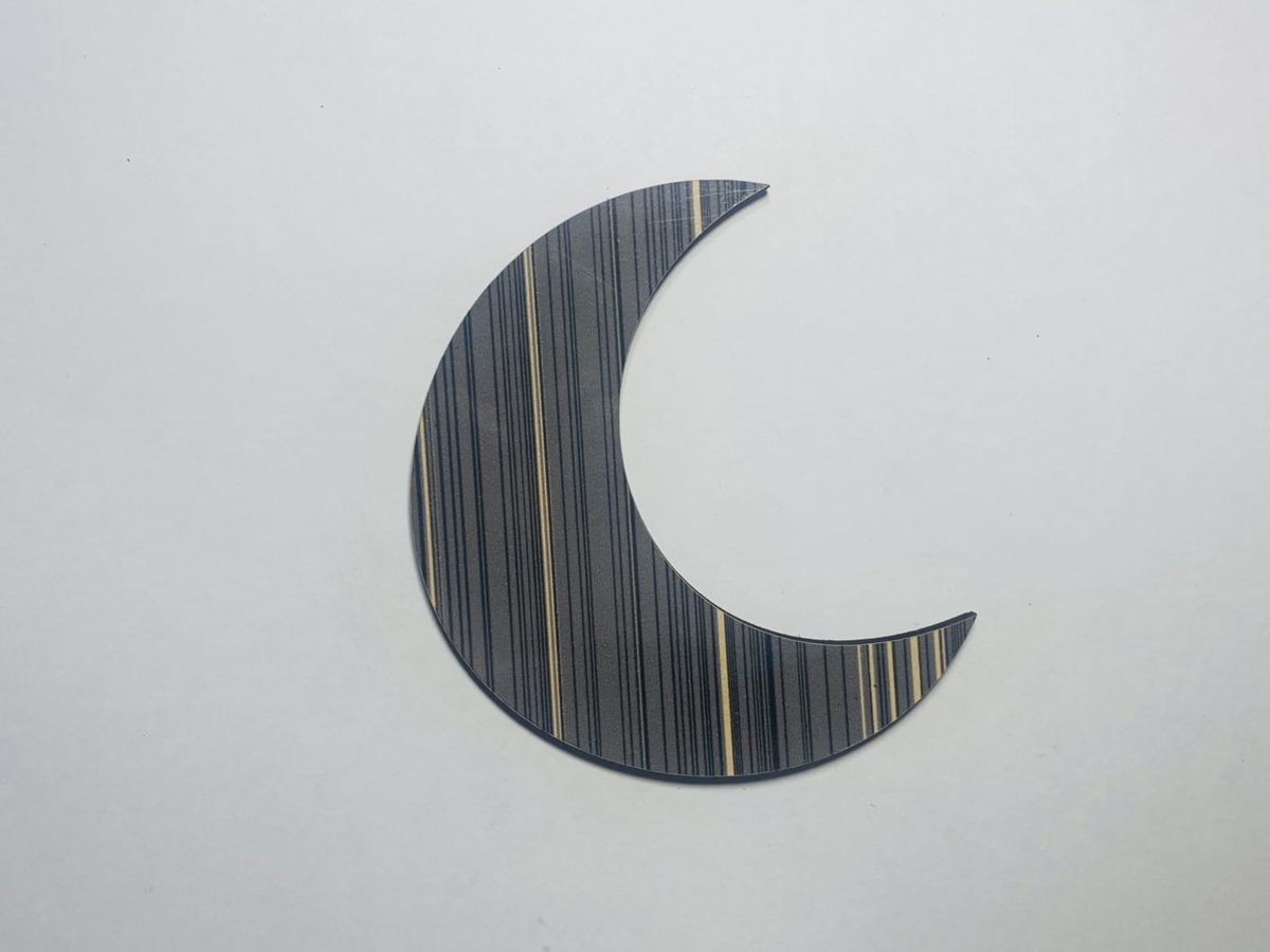 طرح چوب طرح هلال ماه ناتمام مناسب برای استفاده در دستگاه های cnc چوب و cnc لیزر - laser cut wood moon cutout unfinished wood crescent moon shape cdr file