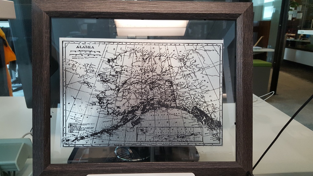 طرح نقشه آلاسکا حکاکی شده با لیزر مناسب برای استفاده در دستگاه های cnc چوب و cnc لیزر - laser cut engraved alaska map svg file