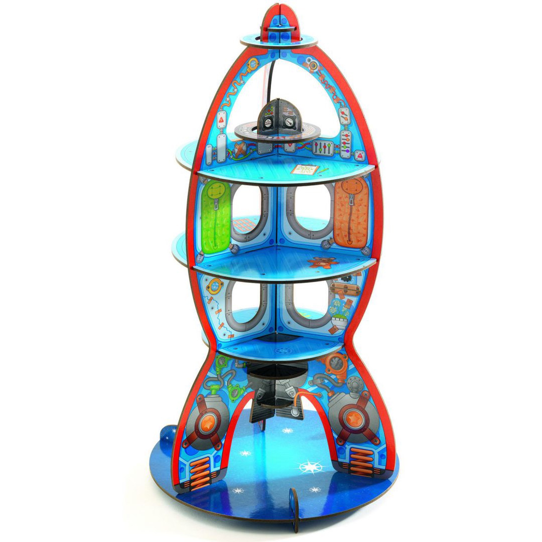 طرح قفسه موشک بچه گانه مناسب برای استفاده در دستگاه های cnc چوب و cnc لیزر - laser cut kids rocket shelf cdr file