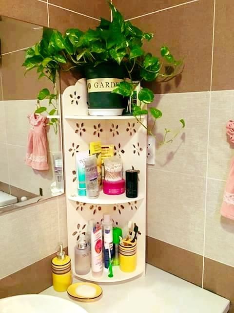 طرح قفسه گوشه حمام مناسب برای استفاده در دستگاه های cnc چوب و cnc لیزر - laser cut bathroom corner shelf cdr file