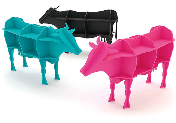 طرح قفسه چوبی به شکل گاو، کتابخانه گاو، مناسب برای استفاده در دستگاه های cnc چوب و cnc لیزر - laser cut wooden cow shaped shelf cow bookcase cdr file