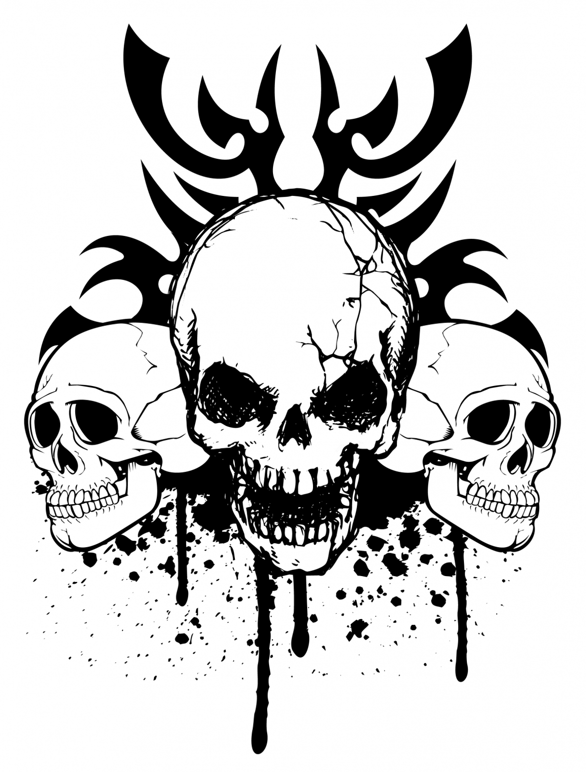 طرح قبیله جمجمه مناسب برای استفاده در دستگاه های cnc چوب و cnc لیزر - skull tribe eps file