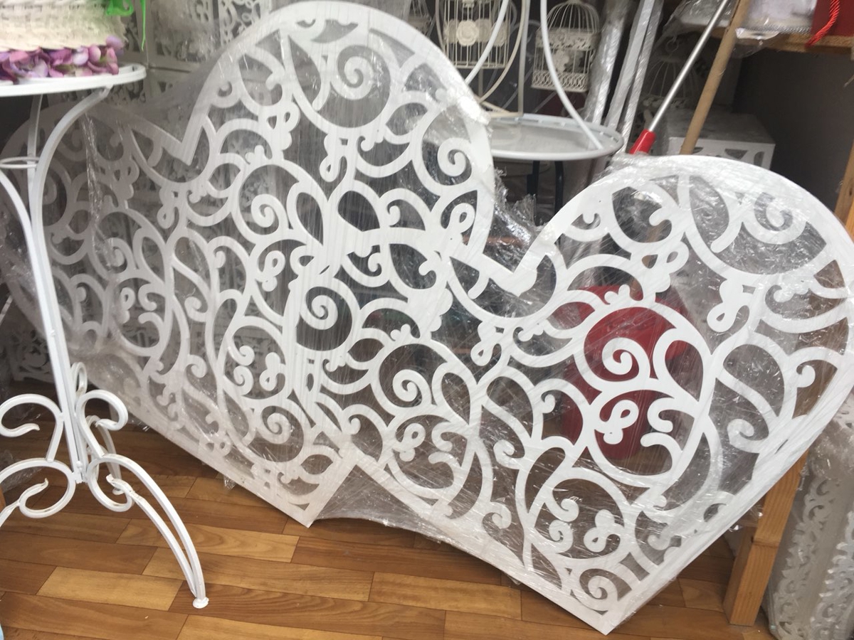 طرح قلب مناسب برای استفاده در دستگاه های cnc چوب و cnc لیزر - laser cut heart decor cdr file