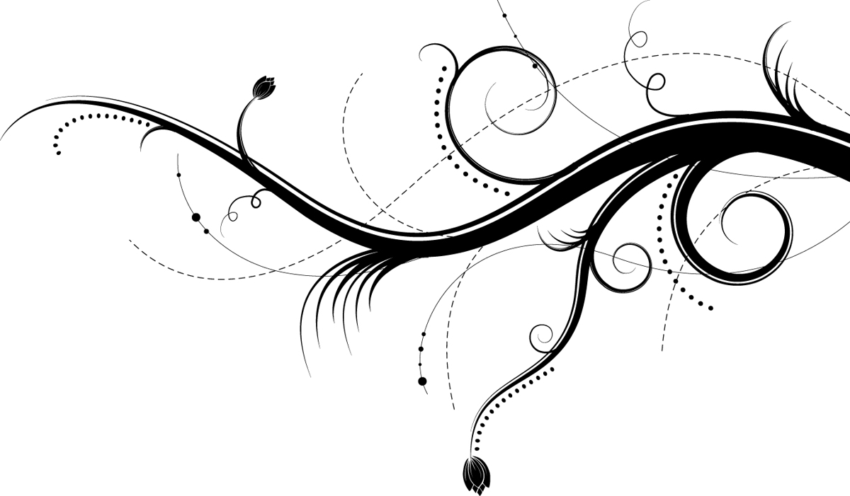 طرح شاخه‌های آبستره چرخشی وکتور مناسب برای استفاده در دستگاه های cnc چوب و cnc لیزر - swirl abstract branches vector art eps file