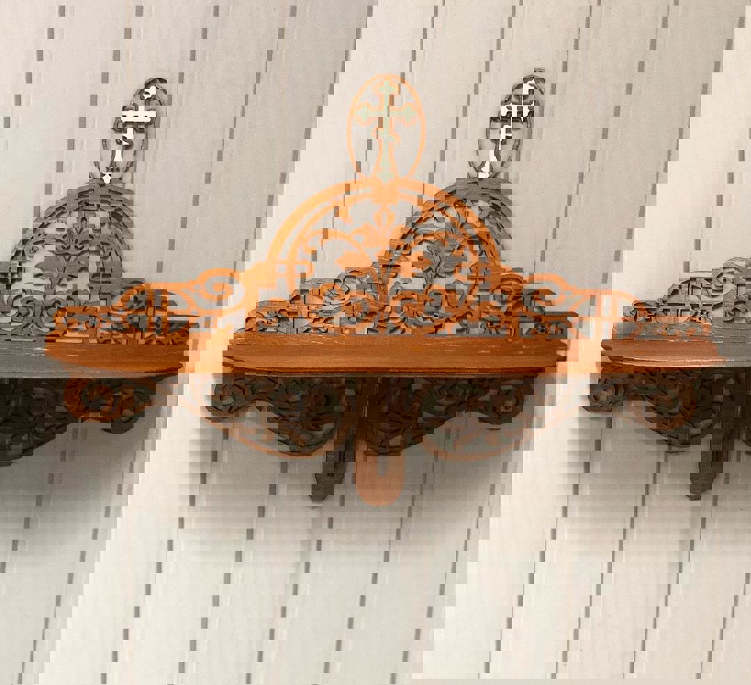 طرح قفسه دیواری محرابی مناسب برای استفاده در دستگاه های cnc چوب و cnc لیزر - laser cut wall altar shelf cdr file