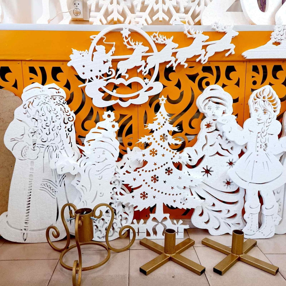 طرح تزئینات کریسمس مبارک مناسب برای استفاده در دستگاه های cnc چوب و cnc لیزر - laser cut merry christmas ornaments decorations cdr file