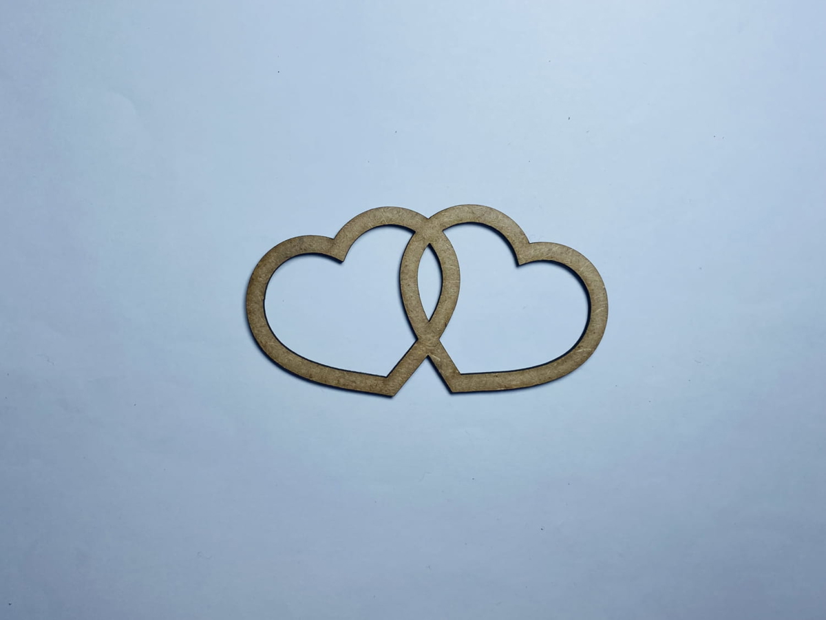 طرح دو قلب چوبی مناسب برای استفاده در دستگاه های cnc چوب و cnc لیزر - laser cut wooden two hearts cutout wood two hearts shape cdr file