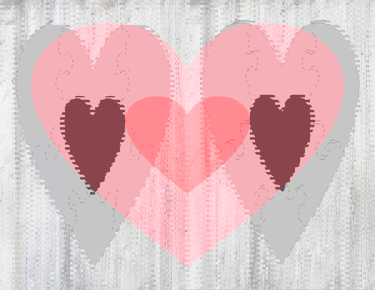 طرح پازل قلب مناسب برای استفاده در دستگاه های cnc چوب و cnc لیزر - laser cut heart puzzle template cdr file