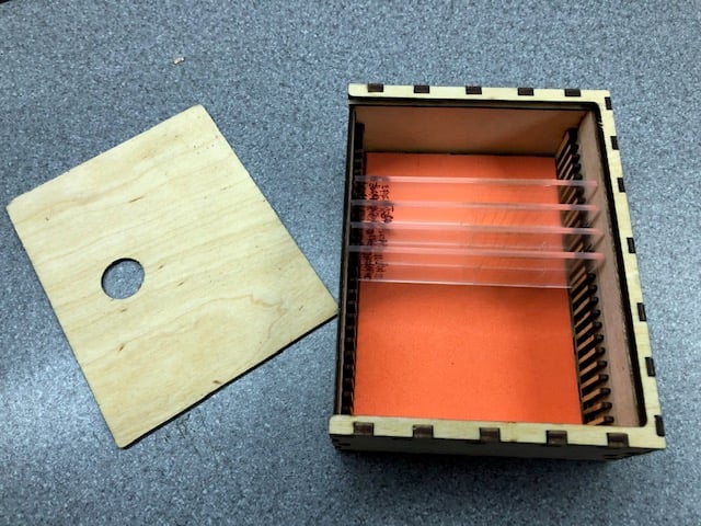 طرح جعبه اسلاید میکروسکوپ مناسب برای استفاده در دستگاه های cnc چوب و cnc لیزر - laser cut microscope slide box dxf file