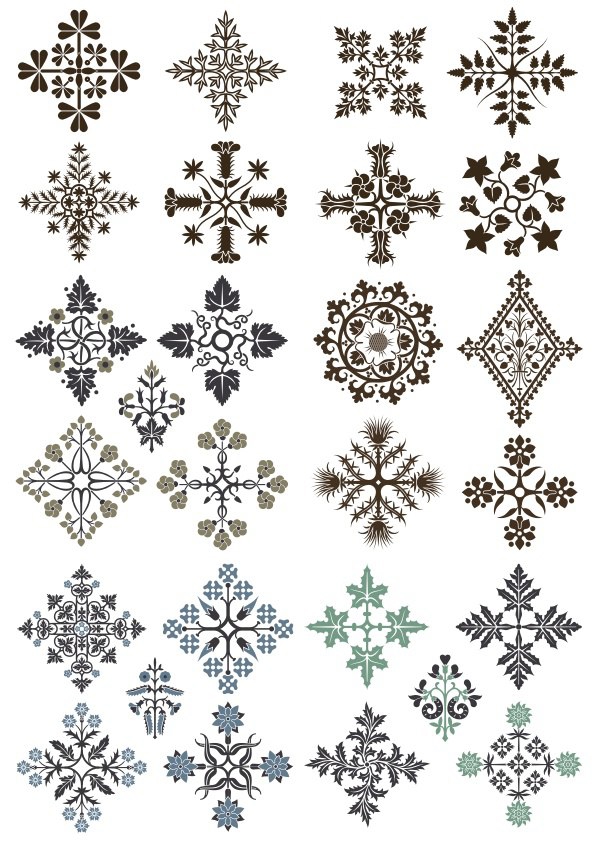 طرح فایل وکتور تزئینات فانتزی گلدار مناسب برای استفاده در دستگاه های cnc چوب و cnc لیزر - floral fancy ornament vectors cdr file