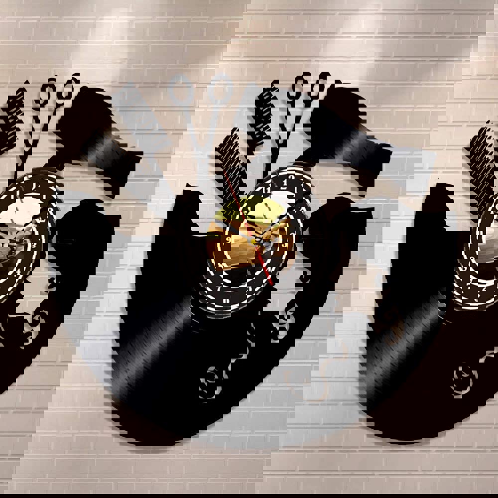 طرح ساعت دیواری سالن زیبایی آرایشگاه زنانه مناسب برای استفاده در دستگاه های cnc چوب و cnc لیزر - laser cut hairdresser barber salon beauty salon wall clock cdr file