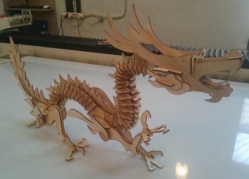 طرح اژدهای چینی مناسب برای استفاده در دستگاه های cnc چوب و cnc لیزر - laser cut china dragon