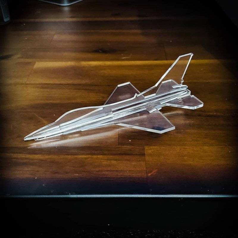 طرح مینی f16 مناسب برای استفاده در دستگاه های cnc چوب و cnc لیزر - laser cut mini f16 dxf file