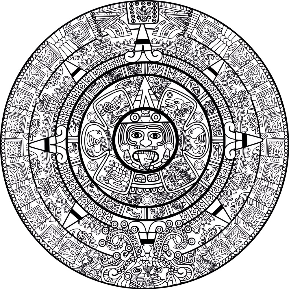 طرح فایل وکتور تقویم مایا مناسب برای استفاده در دستگاه های cnc چوب و cnc لیزر - mayan calendar vector art cdr file