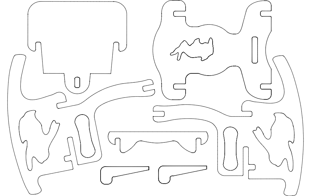طرح صندلی کودک مناسب برای استفاده در دستگاه های cnc چوب و cnc لیزر - kids chair dxf file