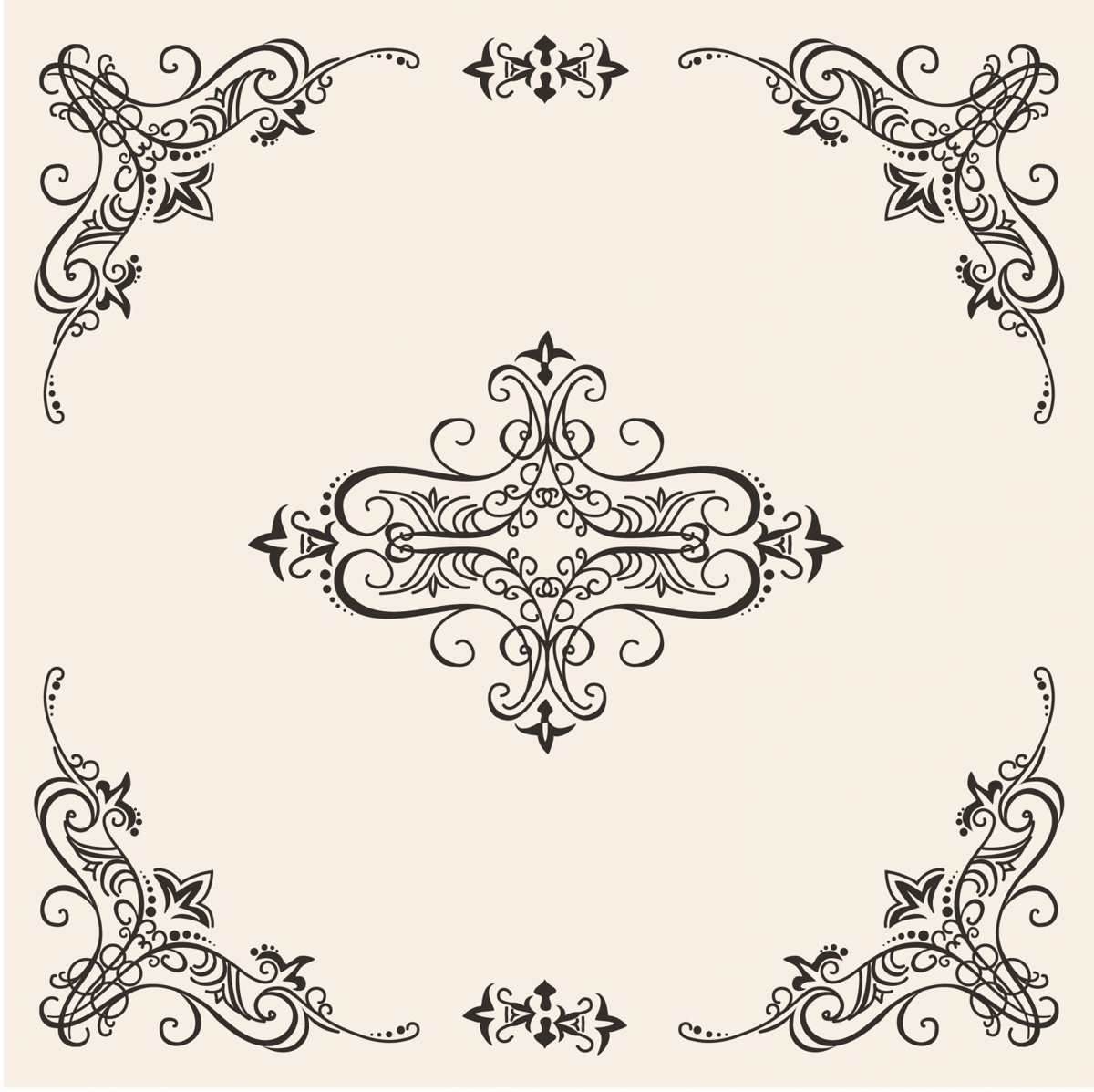 طرح قاب گل قدیمی مناسب برای استفاده در دستگاه های cnc چوب و cnc لیزر - retro floral frame dxf file