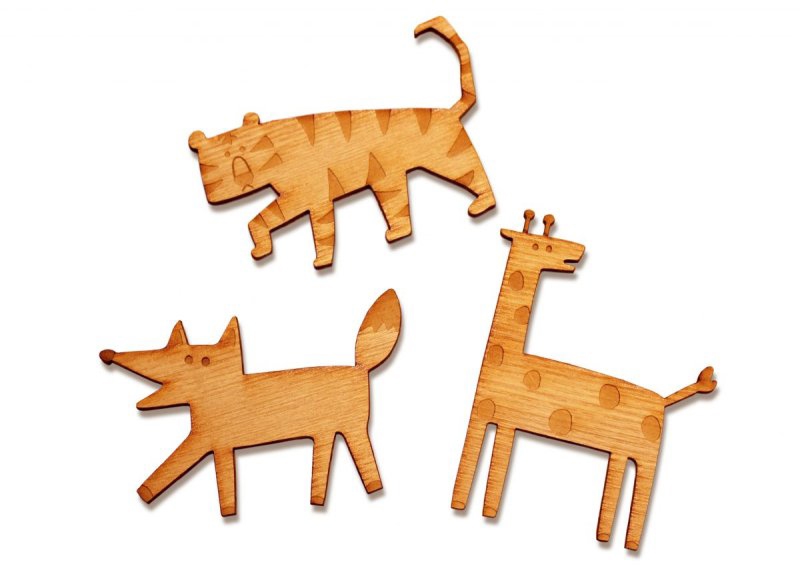 طرح مجسمه‌های چوبی حیوانات مناسب برای استفاده در دستگاه های cnc چوب و cnc لیزر - laser cut wooden animal figurines