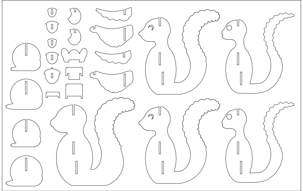 طرح سنجاب برای سارا مناسب برای استفاده در دستگاه های cnc چوب و cnc لیزر - squirrel for sarah dxf file
