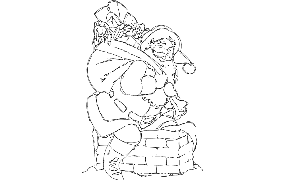 طرح بابانوئل مناسب برای استفاده در دستگاه های cnc چوب و cnc لیزر - santa claus dxf file