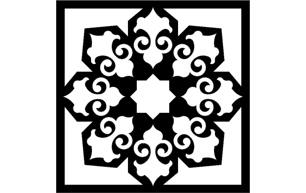 طرح اسلامی مناسب برای استفاده در دستگاه های cnc چوب و cnc لیزر - islamic pattern dxf file