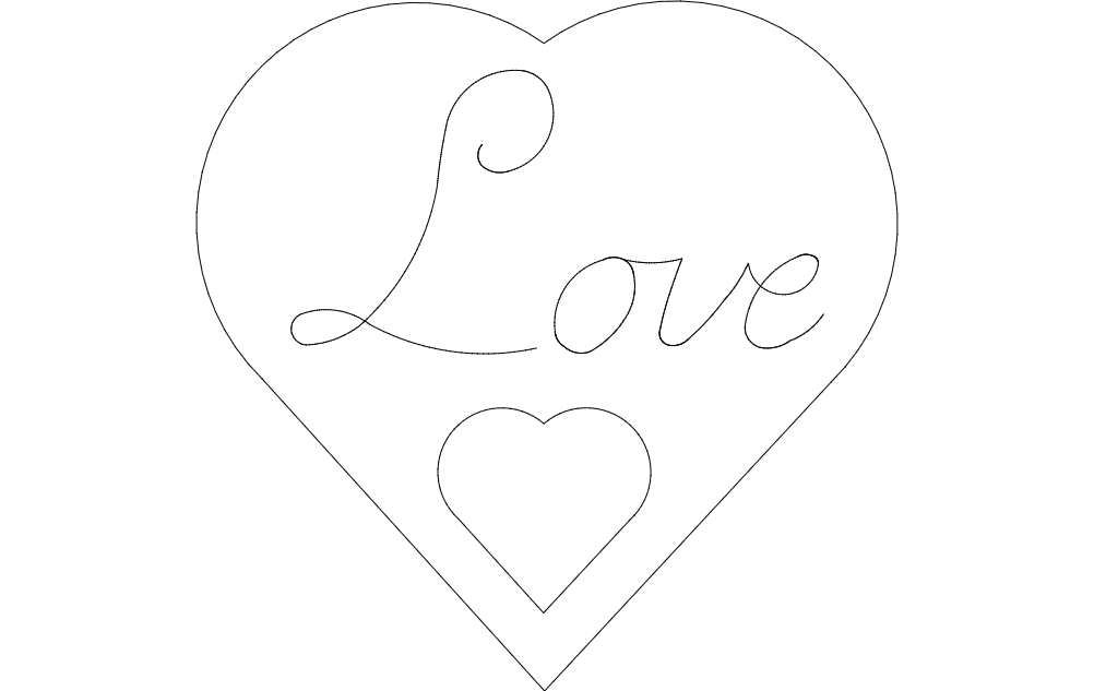 طرح اسکریپت آواز عشق مناسب برای استفاده در دستگاه های cnc چوب و cnc لیزر - love sing script dxf file