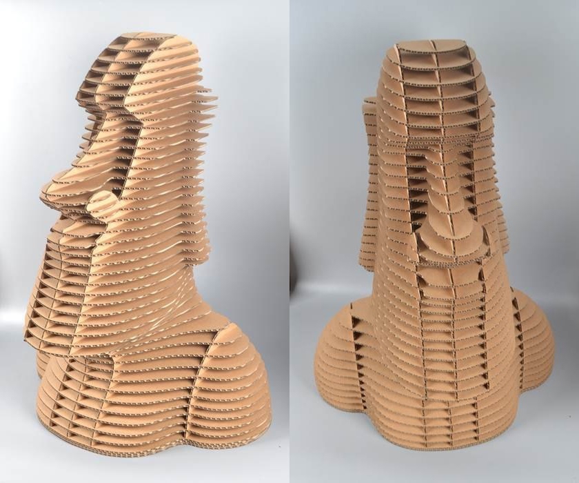 طرح مجسمه موآی با ضخامت ۳ میلی‌متر مناسب برای استفاده در دستگاه های cnc چوب و cnc لیزر - moai statue laser cut 3mm dxf file