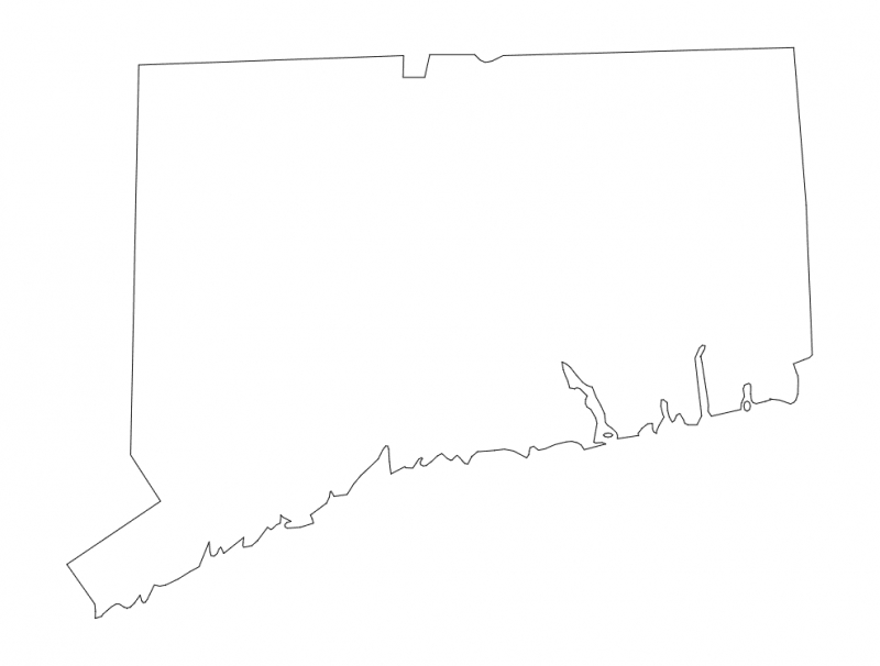طرح نقشه ایالت کنتیکت مناسب برای استفاده در دستگاه های cnc چوب و cnc لیزر - connecticut state map dxf file