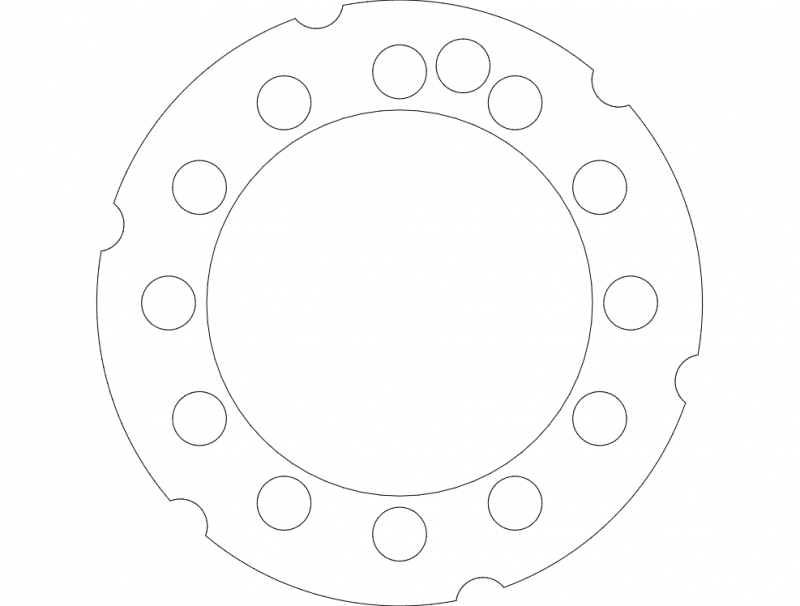 طرح سفت کننده رینگ h1 شماره 12 مناسب برای استفاده در دستگاه های cnc چوب و cnc لیزر - h1 rim stiffner 12 dxf file