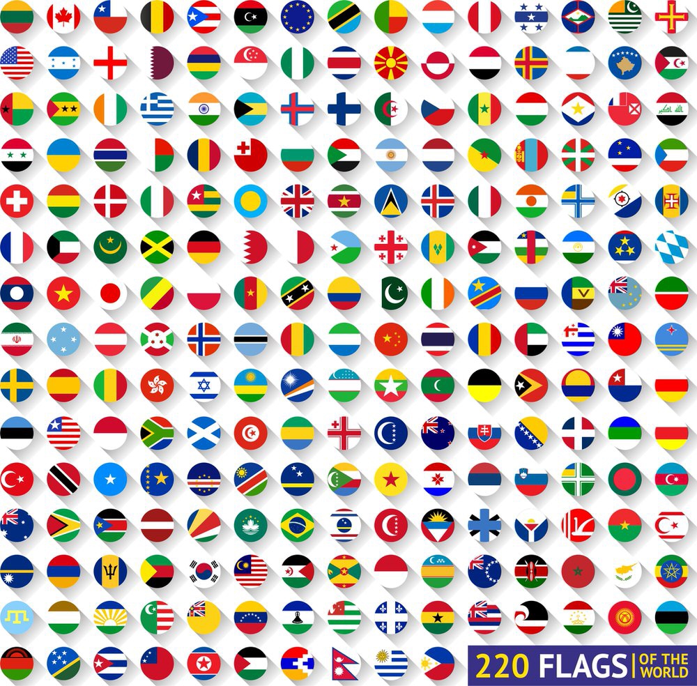 طرح فایل وکتور پرچم‌های جهان مناسب برای استفاده در دستگاه های cnc چوب و cnc لیزر - world flags vector cdr file