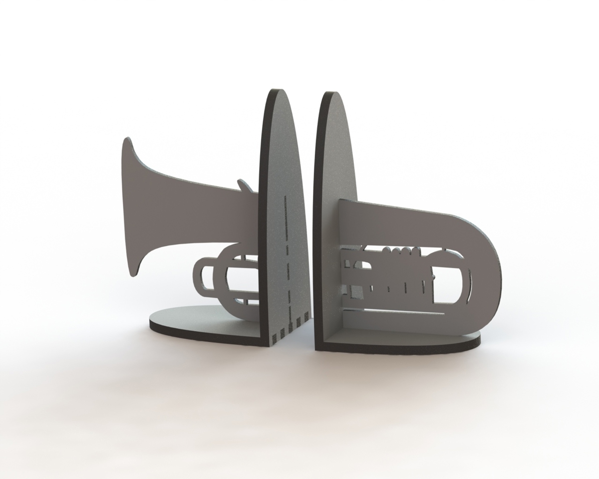 طرح کتاب مناسب برای استفاده در دستگاه های cnc چوب و cnc لیزر - trumpet book support laser cut cdr file