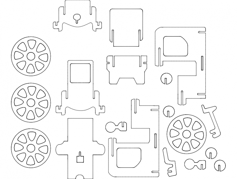 طرح وکر مناسب برای استفاده در دستگاه های cnc چوب و cnc لیزر - wecker dxf file