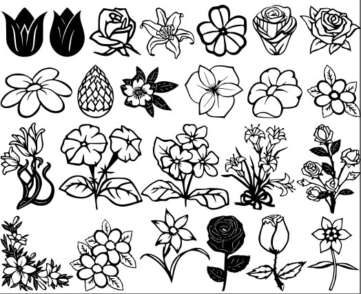 طرح فایل وکتور گل و رز مناسب برای استفاده در دستگاه های cnc چوب و cnc لیزر - flowers and roses vectors dxf file
