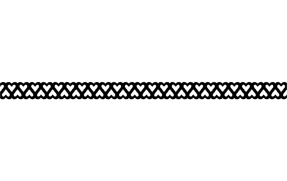 طرح حاشیه قلب دوتایی مناسب برای استفاده در دستگاه های cnc چوب و cnc لیزر - double heart border dxf file