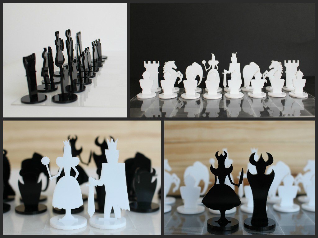 طرح نقشه های مجموعه شطرنج cnc مناسب برای استفاده در دستگاه های cnc چوب و cnc لیزر - cnc chess set plans cdr file