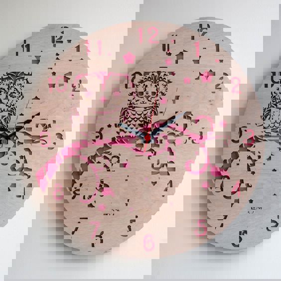 طرح ساعت دیواری مدرن طرح جغد مناسب برای استفاده در دستگاه های cnc چوب و cnc لیزر - modern wall clock owl cdr file