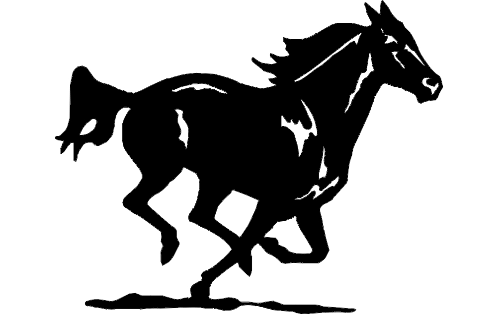 طرح اسب در حال دویدن ۴ مناسب برای استفاده در دستگاه های cnc چوب و cnc لیزر - horse running 4 dxf file