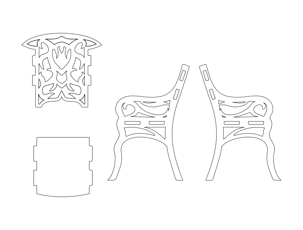 طرح سیلا مناسب برای استفاده در دستگاه های cnc چوب و cnc لیزر - silla dxf file